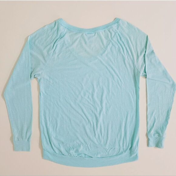 Pink Victoria's Secret Aqua Long Sleeve V-Neck Top - Picture 10 of 10